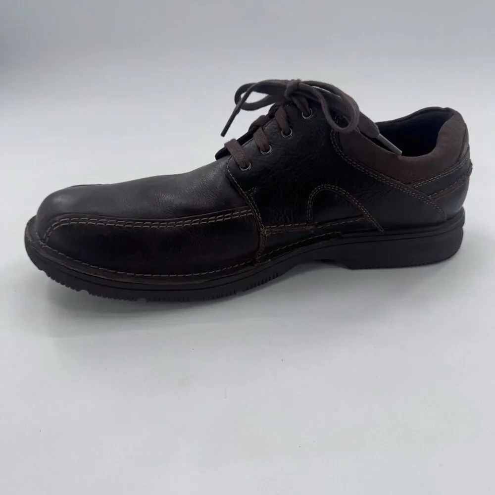 Clarks Leather Lace Up Bicycle Toe Comfort Shoe Mens Size 14 Fast Shipping